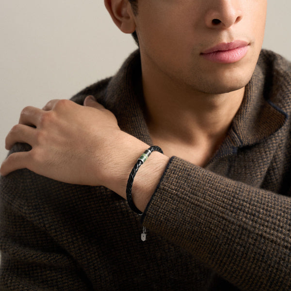 FOSSIL Everett Enamel svart herraarmband JF05024