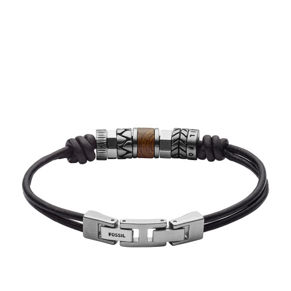 FOSSIL Bronson Rondelle brúnt herraarmband JF84196