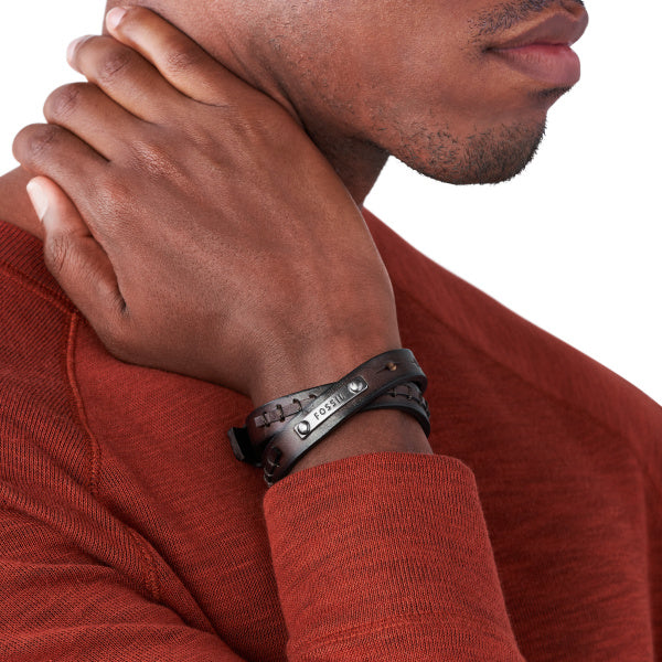 FOSSIL Bronson Double brúnt herraarmband JF87354