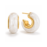 MIRA Crescent gylltir hringlokkar | White
