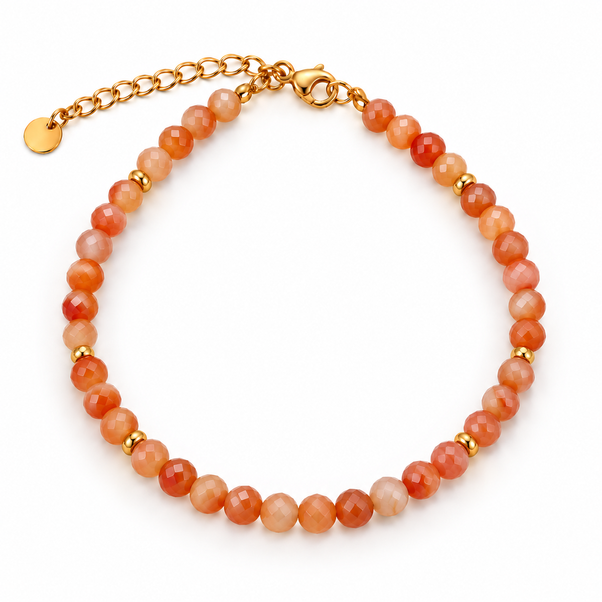 MIRA Gem gyllt steinaarmband | Carnelian