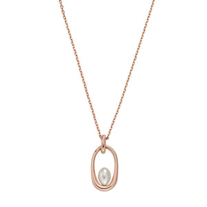 SKAGEN Agnethe Pearl rósagyllt hálsmen SKJ1749