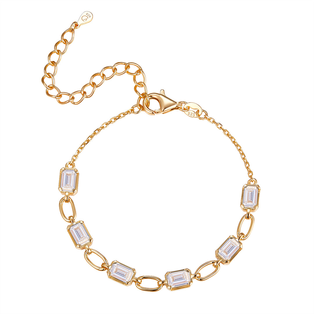 VERA DESIGN Crystal gyllt silfurarmband með zirkonia