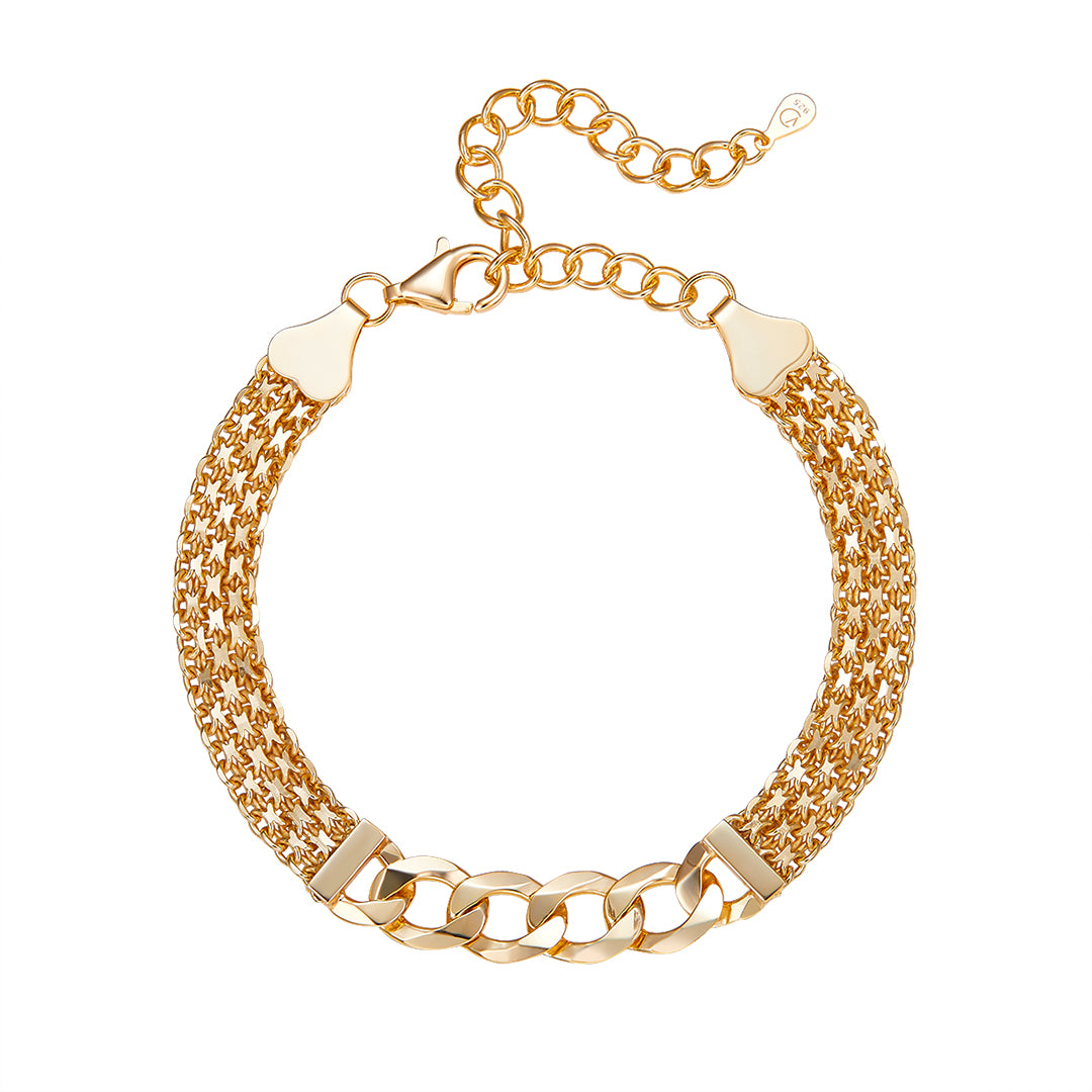 VERA DESIGN Mother Chain gyllt silfurarmband