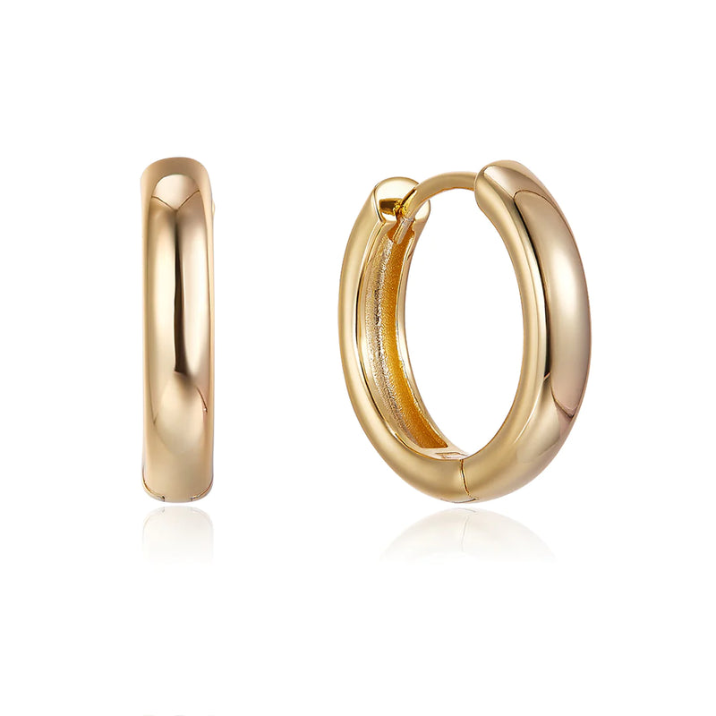 VERA DESIGN Hoop Oval Gylltir eyrnalokkar