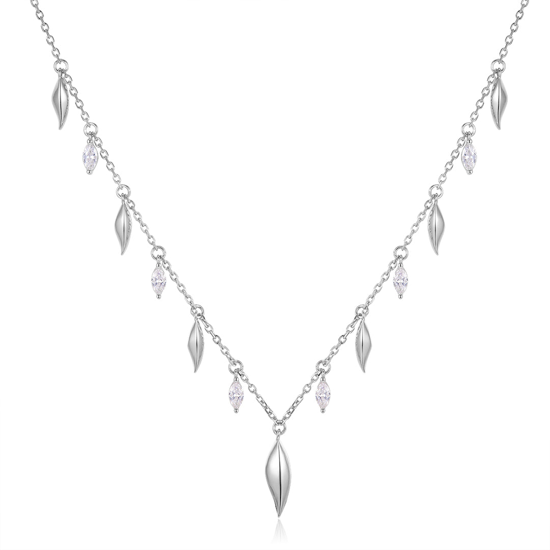 VERA DESIGN Cape of Feathers silfurhálsmen með zirkonia