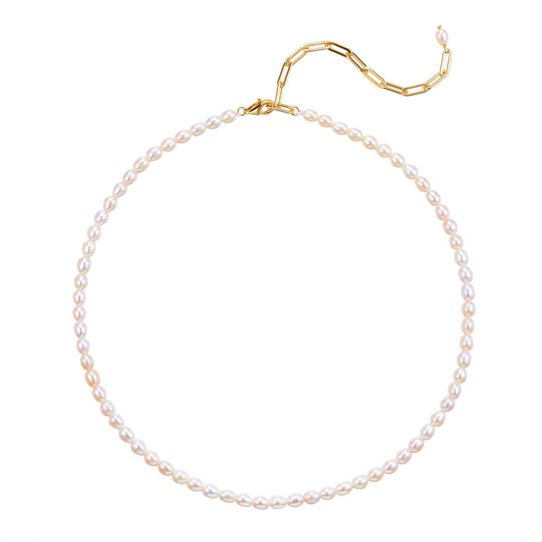 VERA DESIGN Pearl Chain gyllt silfurhálsmen