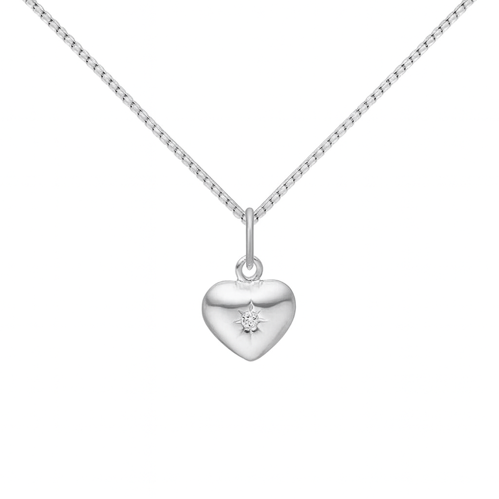 Silfurhálsmen með zirkonia