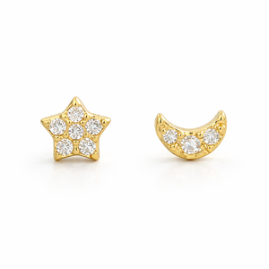 ASTORÍA Astra gold-plated silver earrings with zirconia