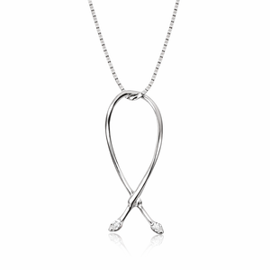 14kt White Gold Necklace with 0.01ct Diamonds