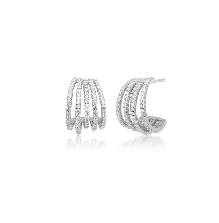 ASTORÍA Alexandra mini silfureyrnalokkar með zirkonia