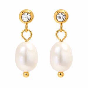 OCEANIA Ariel gold-plated earrings with freshwater pearl