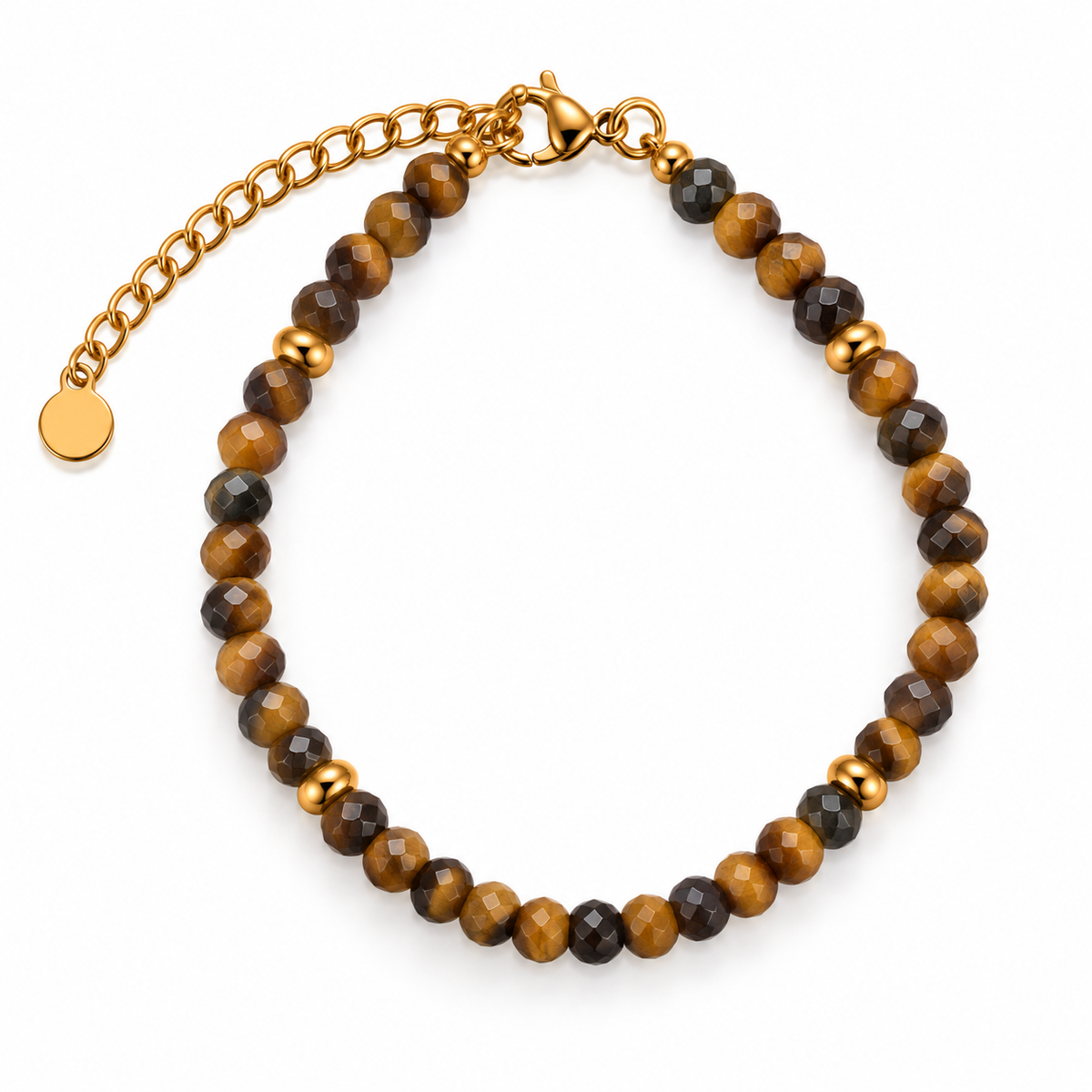 MIRA Gem gyllt steinaarmband | Tiger Eye