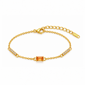 ASTORÍA Grace gyllt armband með appelsínugulum zirkonia