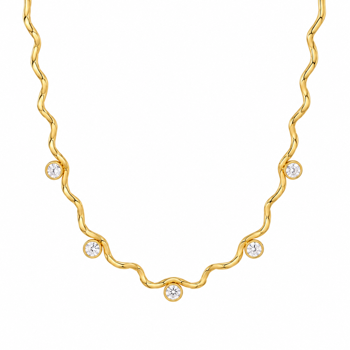 ASTORÍA Wren gold-plated necklace with zirconia stones