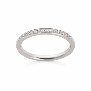 NORDAHL 14Kt hvítagullshringur með 0.12ct demöntum ●050600