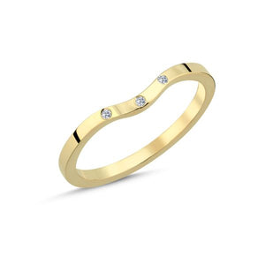 NURAN Combine gold ring 14kt with 3x 0.005ct diamonds