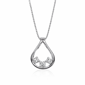 14kt white gold necklace with 0.09ct diamonds