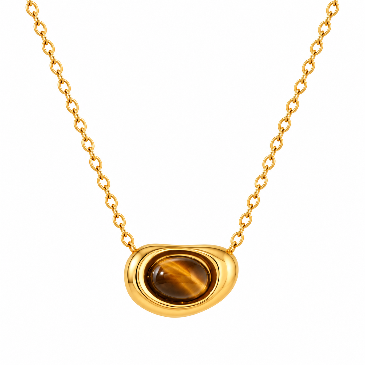 ASTORÍA Mila gold-plated necklace with natural stone | Tiger eye