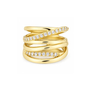 ASTORÍA Angela gold-plated ring with zirconia