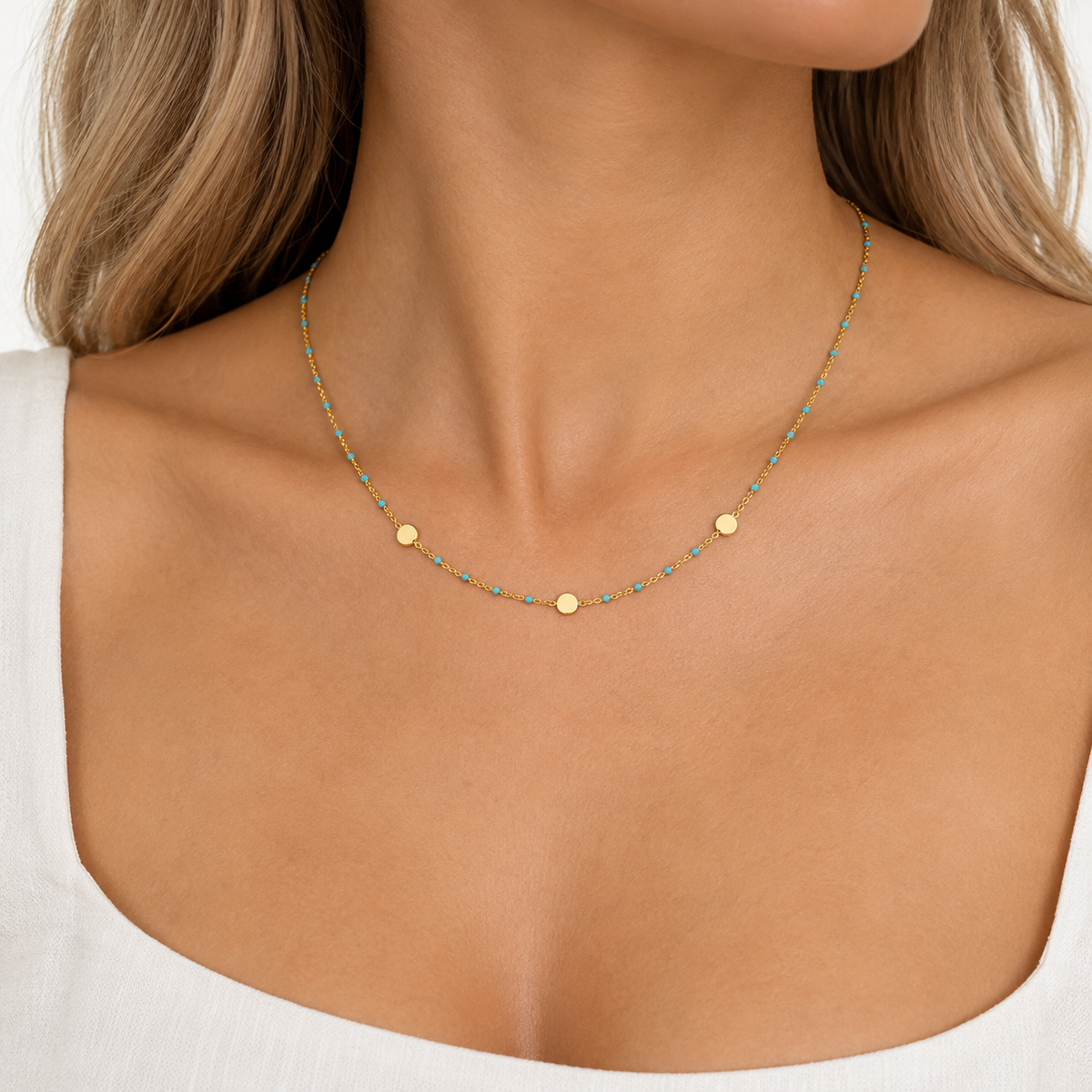 ASTORÍA Ella gold-plated necklace with turquoise stones