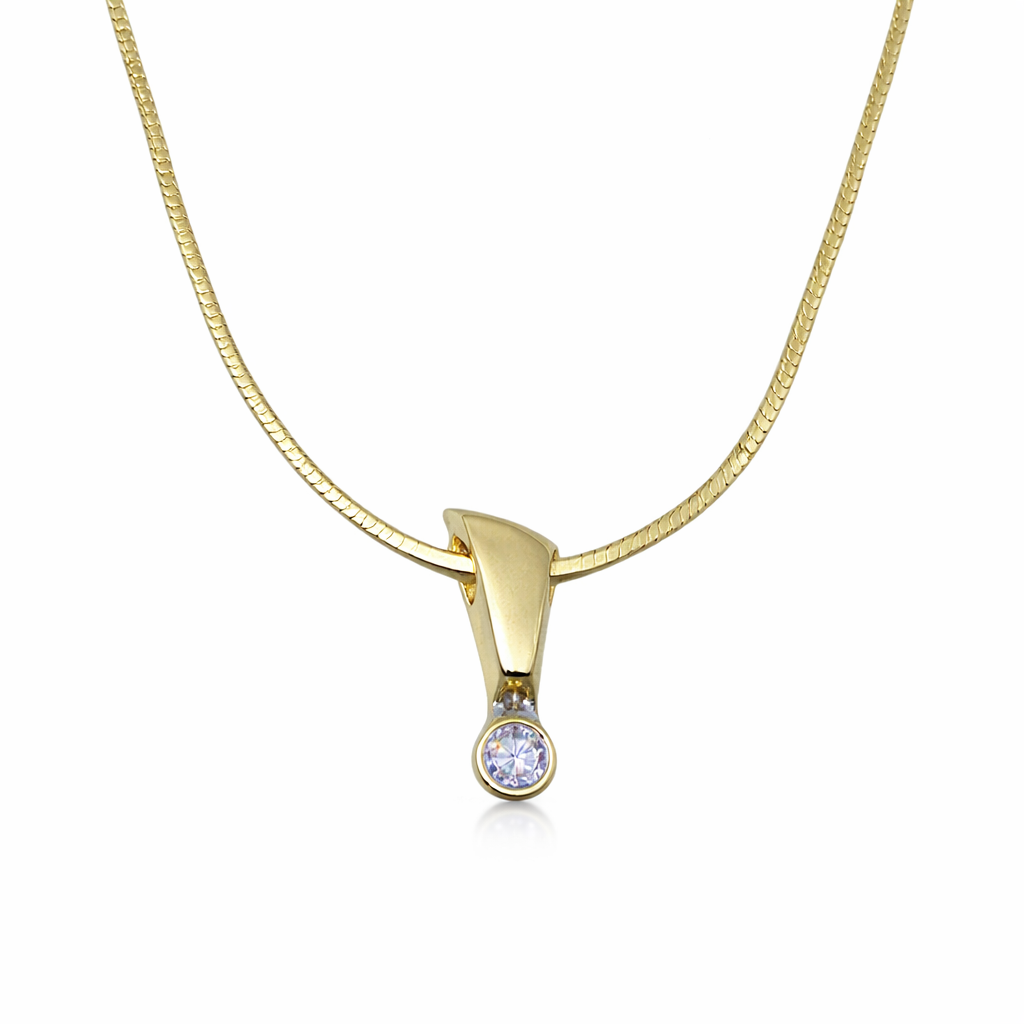 Gullhálsmen 8kt með zirkonia