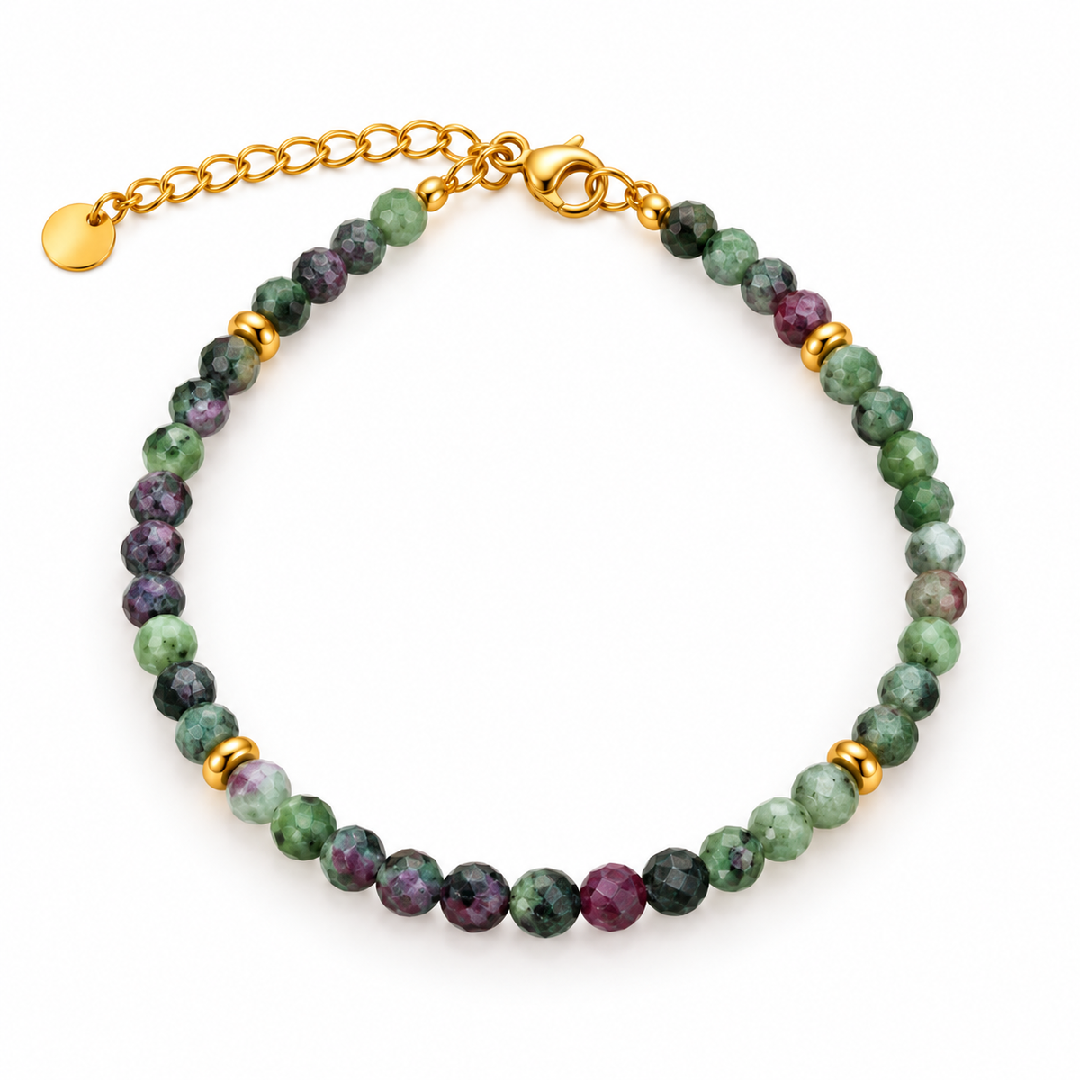 MIRA Gem gyllt steinaarmband | Epidote