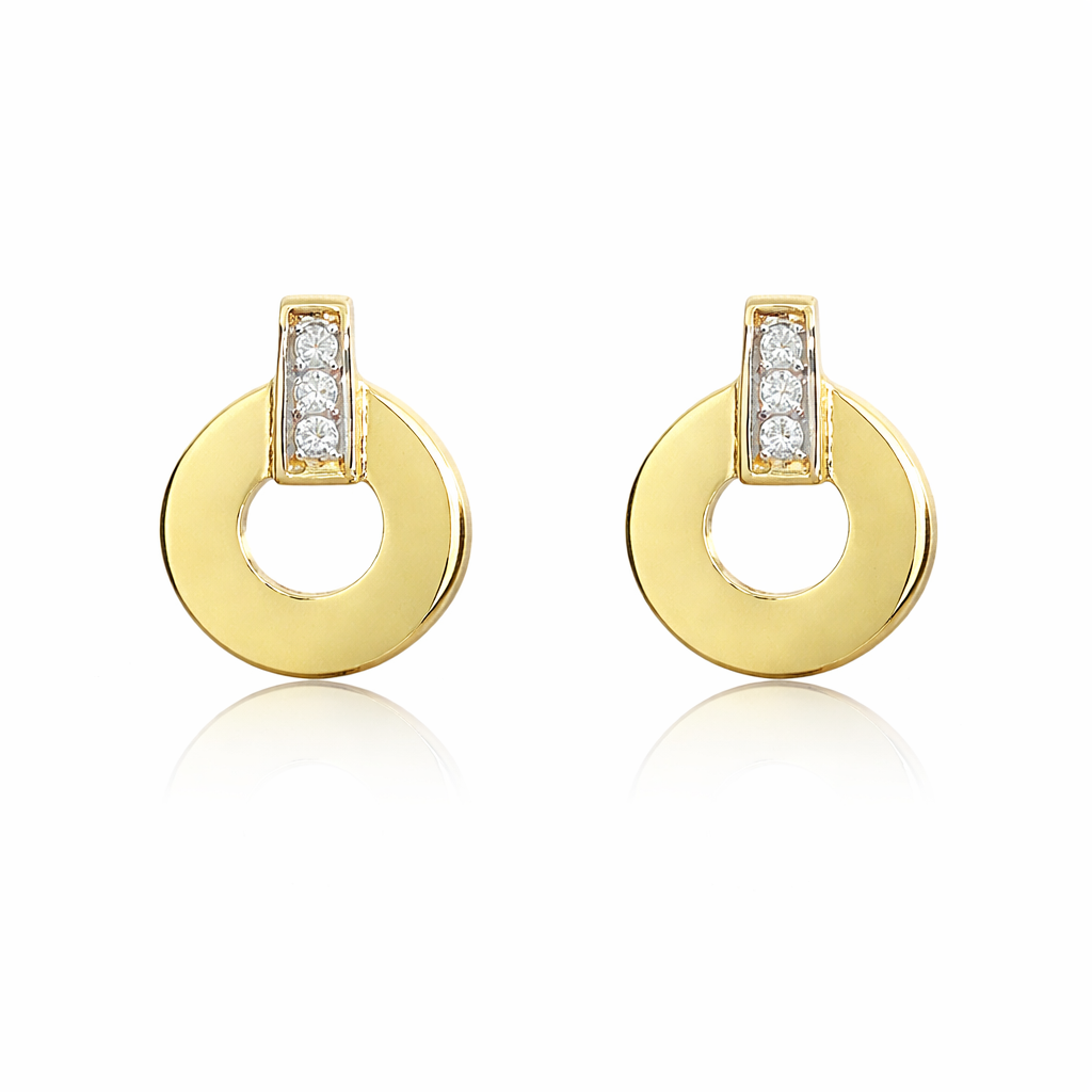 Gulleyrnalokkar 14kt með zirkonia