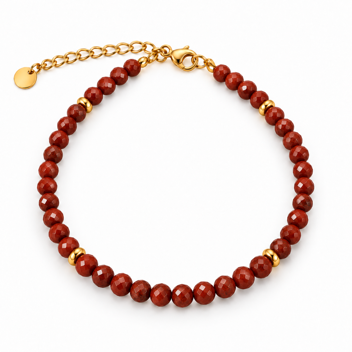 MIRA Gem gyllt steinaarmband | Red jasper