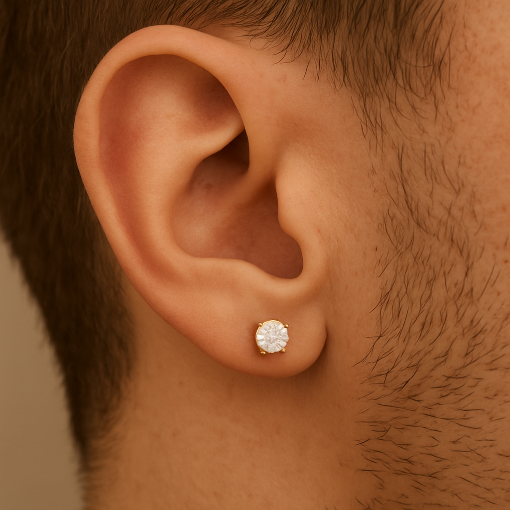 Gulleyrnalokkar 8kt með zirkonia 5,5mm