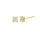 NURAN Iris gulleyrnalokkar 14kt með 0.24ct demöntum