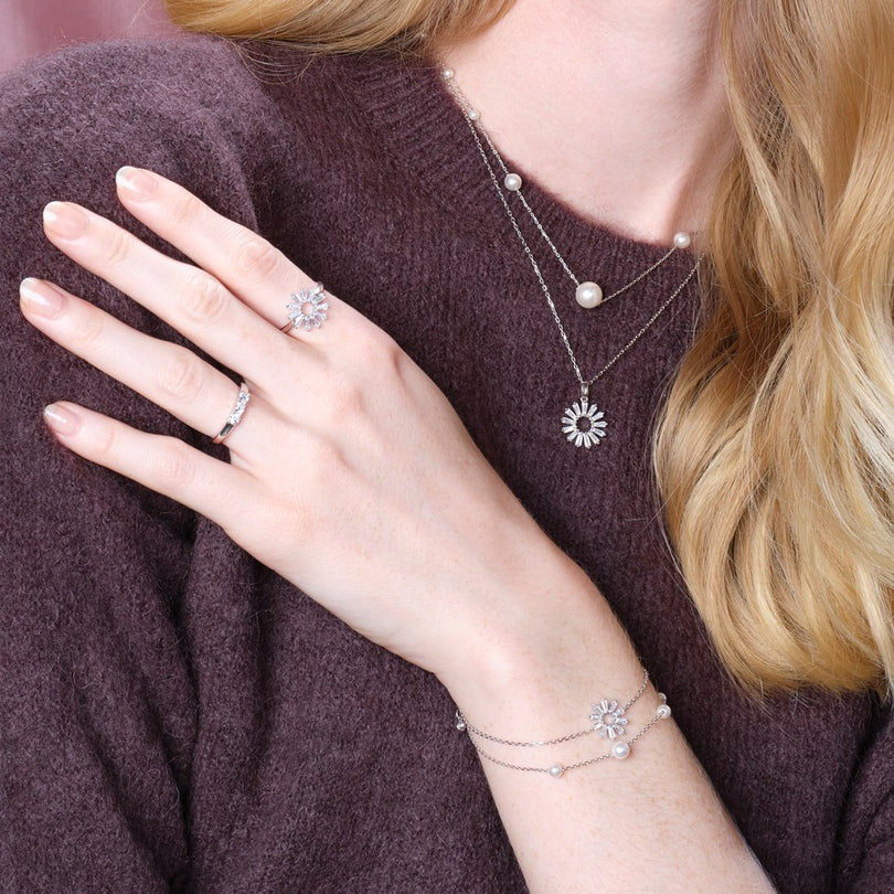 JOANLI Rachel silfurarmband með ferskvatnsperlum