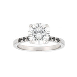 LAUPUR Solitaire trúlofunarhringur 14k hvítagull með 1.1ct VVS Lab Grown demanti