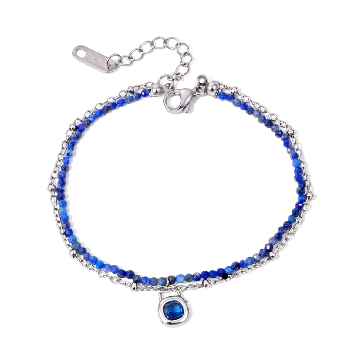 MIRA Boho gyllt perluarmband | Blátt