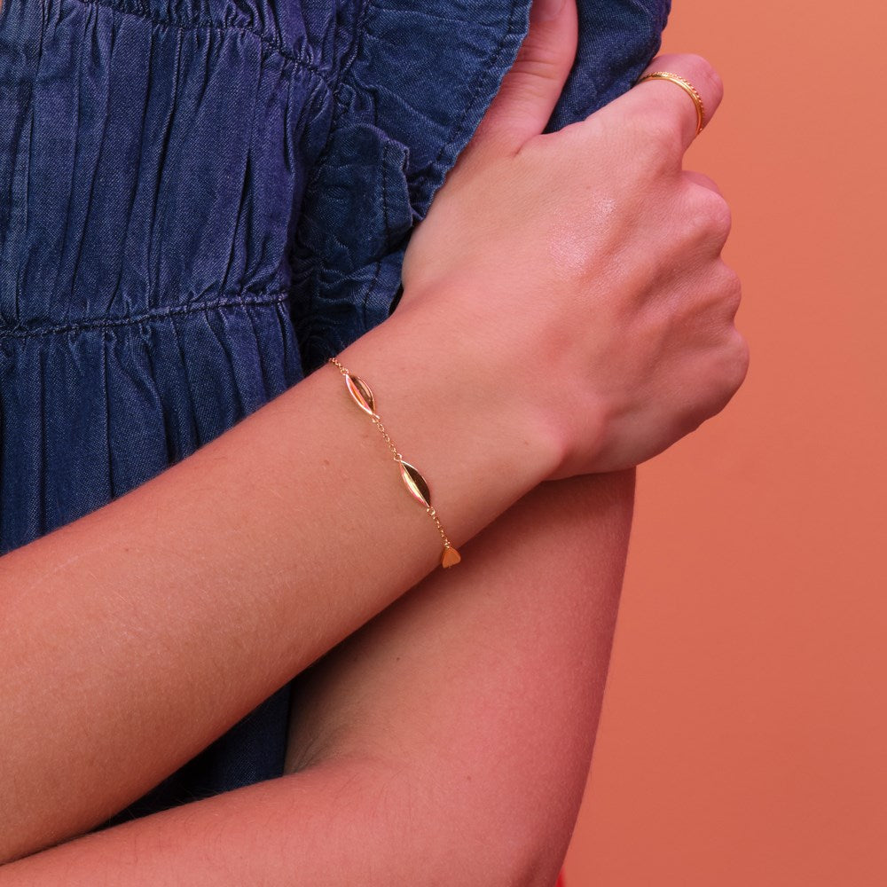 NORDAHL Leaves gyllt silfurarmband ●015900