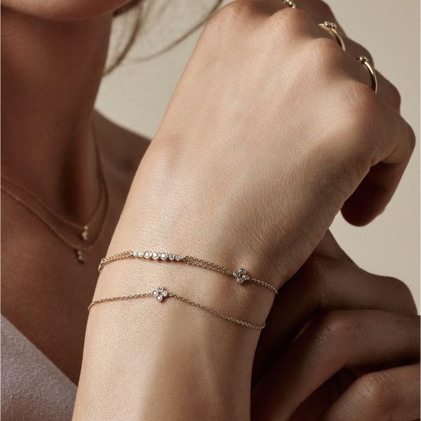 Olivia gullarmband 14kt með 0.040ct demöntum