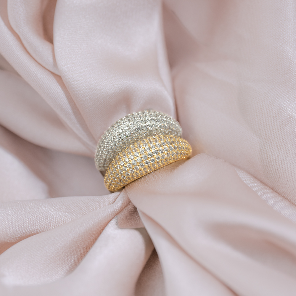 JOANLI NOR Paula gylltur silfurhringur með zirkonia ●355950