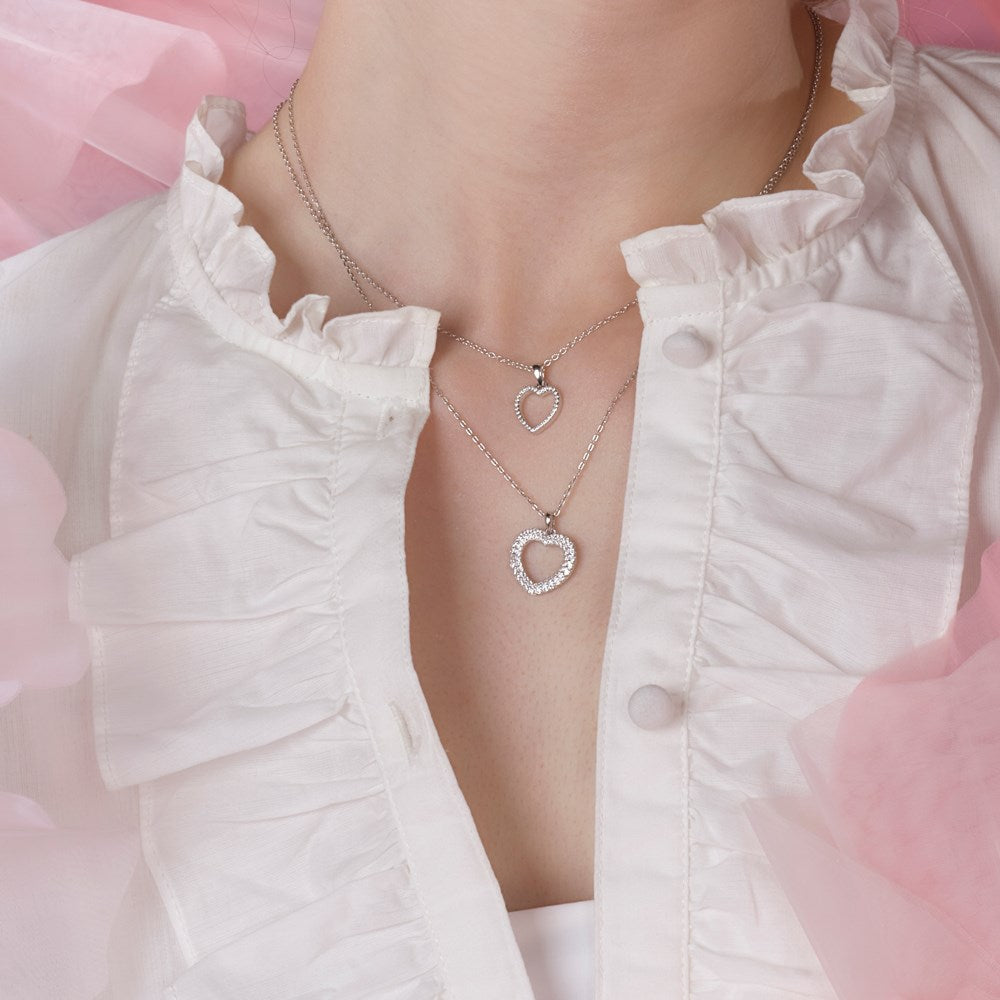 JOANLI Aida silfurhálsmen með zirkonia ●720900