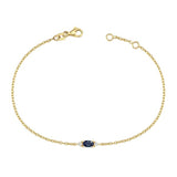 NURAN Petit gold bracelet 14kt with sapphire and 2x 0.025ct diamonds