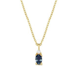 NURAN Petit gold necklace 14kt with sapphire and 0.025ct diamond