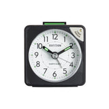RHYTHM Black alarm clock with light