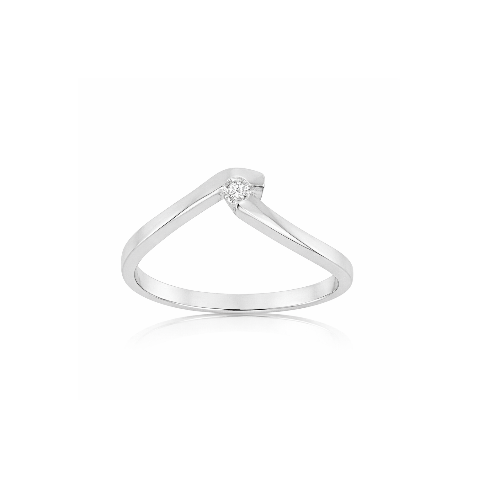 Gullhringur 14kt með 0.05ct demanti