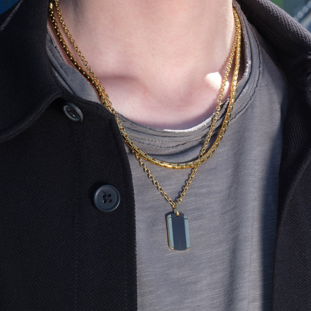 SON Carbon herrahálsmen með gyllingu ●052800