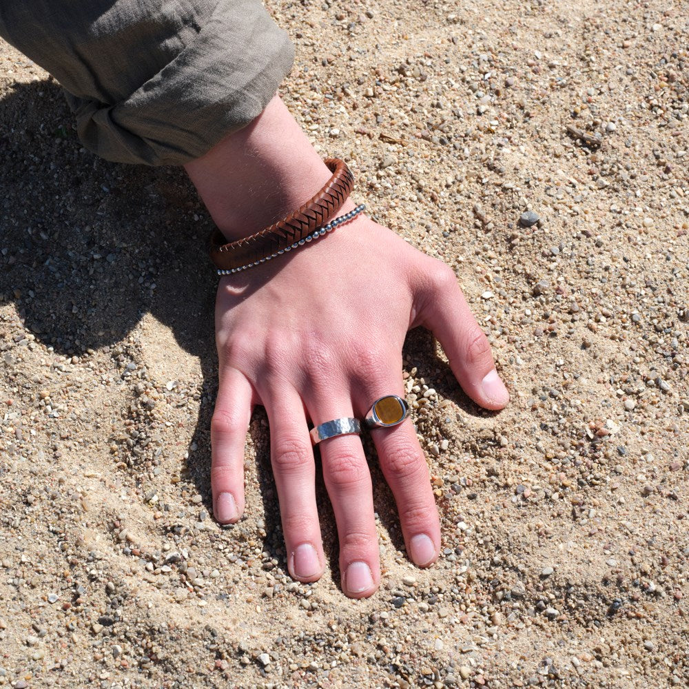 SON Hamraður stál herrahringur ●032760