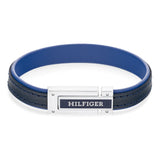 TOMMY HILFIGER Flat blátt leður herraarmband 2790558