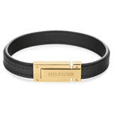 TOMMY HILFIGER Flat svart leður herraarmband 2790561