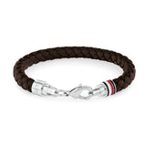 TOMMY HILFIGER Braided brúnt leður herraarmband 2790546