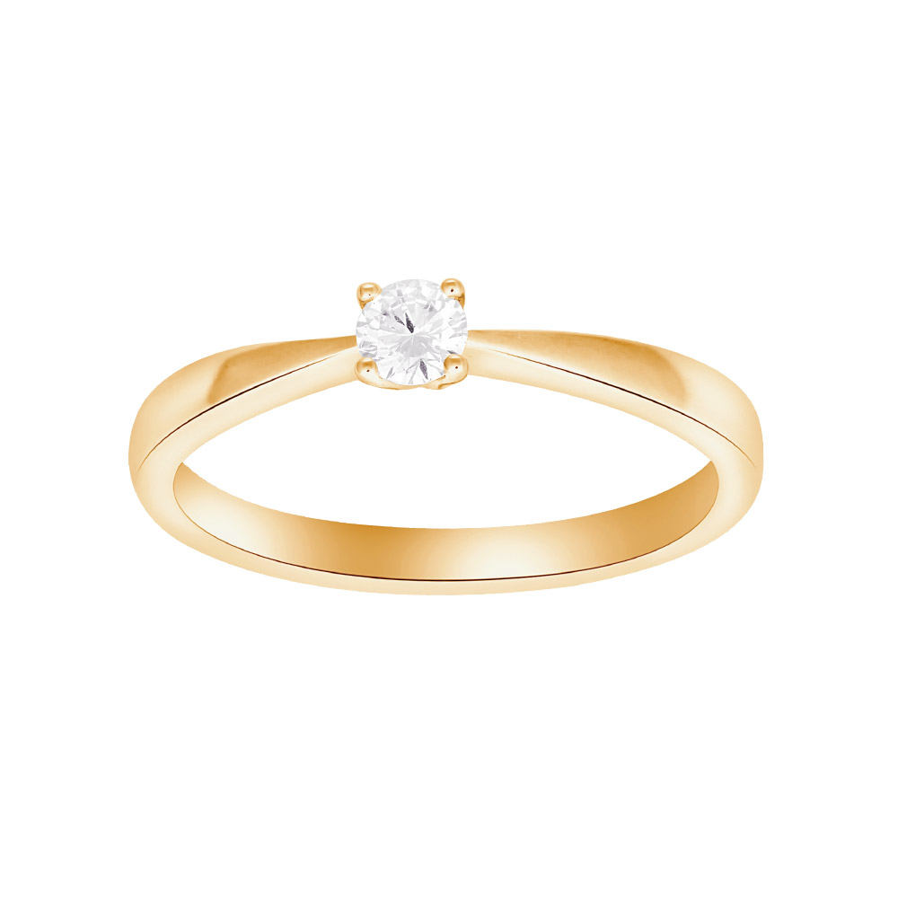 Gullhringur 14kt með 0.15ct demanti