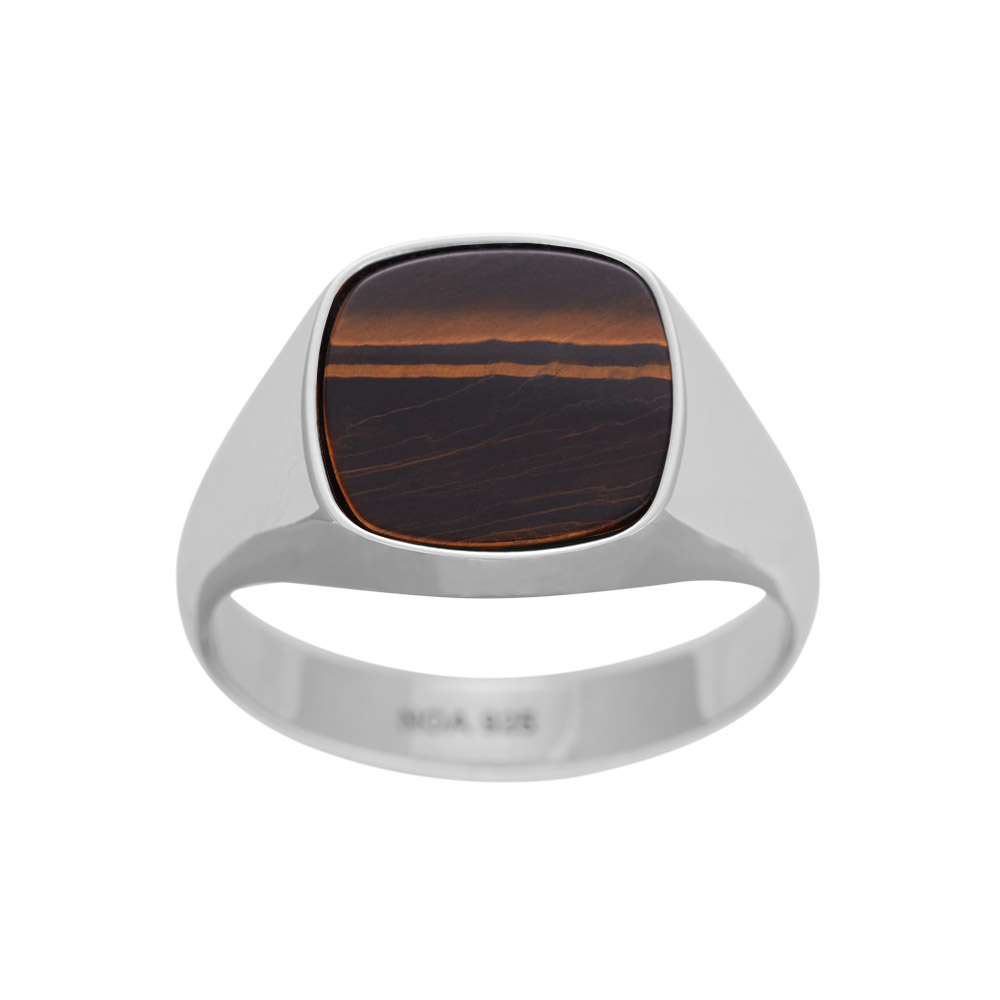 SON silfur herrahringur með Tiger Eye