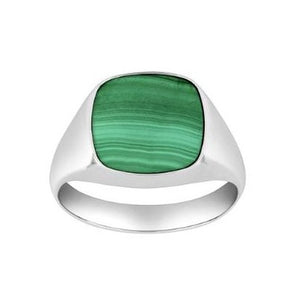 SON silfur herrahringur með Malachite ●167 005
